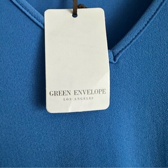 Green Envelope Blue Sleeveless Tiered Dress Size XL - Picture 8 of 12